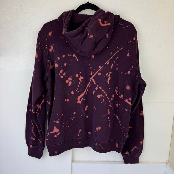 Nike Club pullover fleece Purple Splatter Dye Hoodie Sweatshirt Womens Sz M - Picture 2 of 7